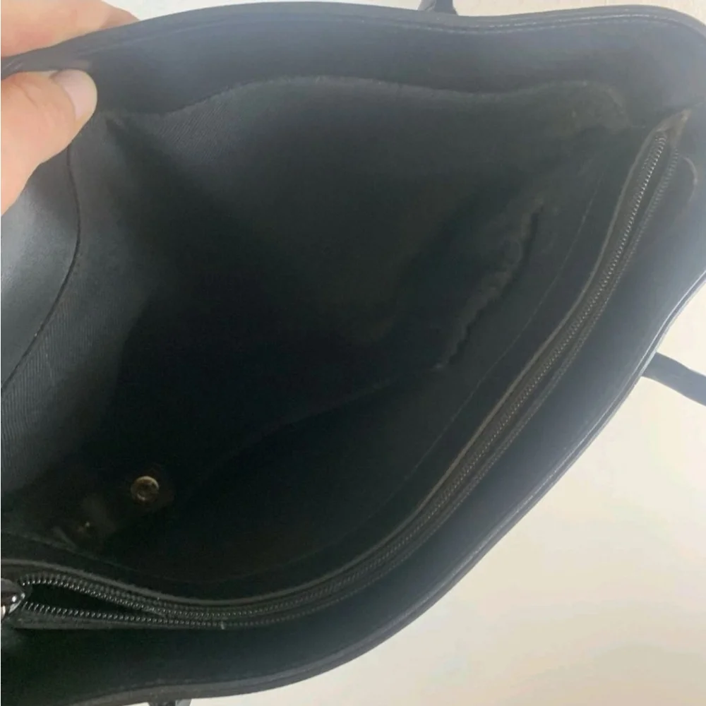 Etienne Aigner Purse Handbag Bag Tote Canvas Exterior w/ Matching Key Ring